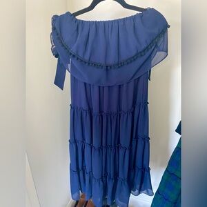 Misa Los Angeles Off the Shoulder Midi Dress